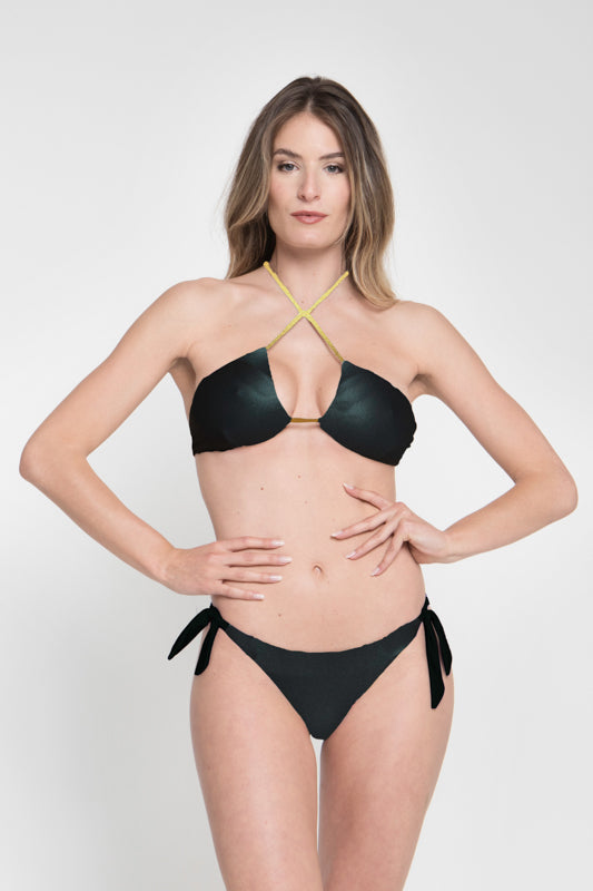Slip menstrual Bikini - Nouettes Lamé Petrolio