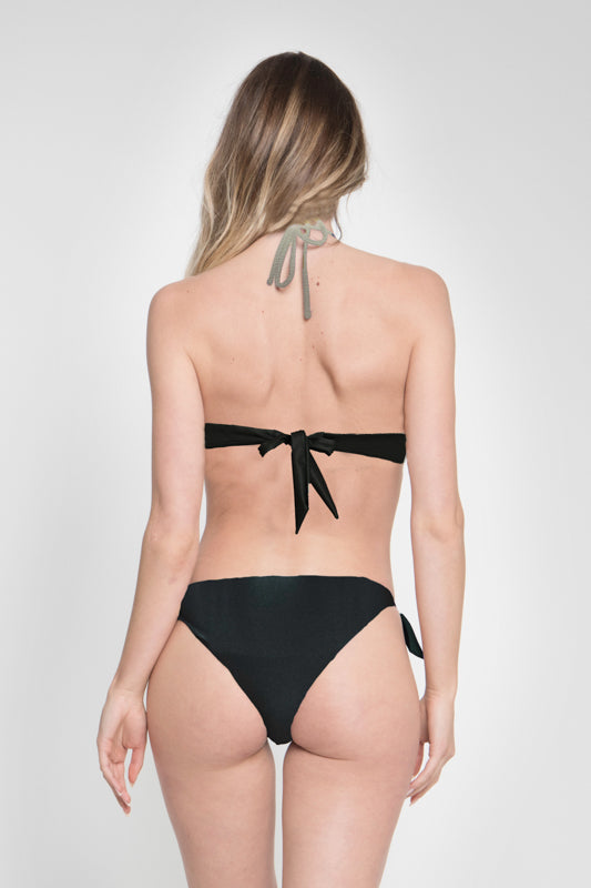 Top Bikini - Triangolo Inverso Nero (argento)